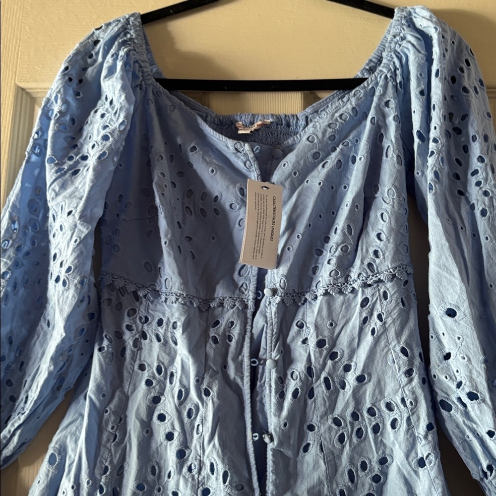 Guess Light Blue Eyelet Dress - Picture 2 of 4
